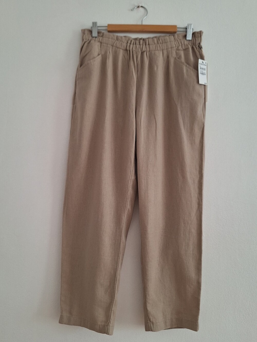 NWT Caslon Taupe Wide-Leg Elastic-Waist Pants
